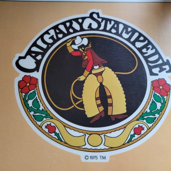 1975 CALGARY STAMPEDE PLASTIC 2-SIDED PLACEMAT EMBLEM/CHUCKWAGON RACING RARE GUC - Picture 5 of 7